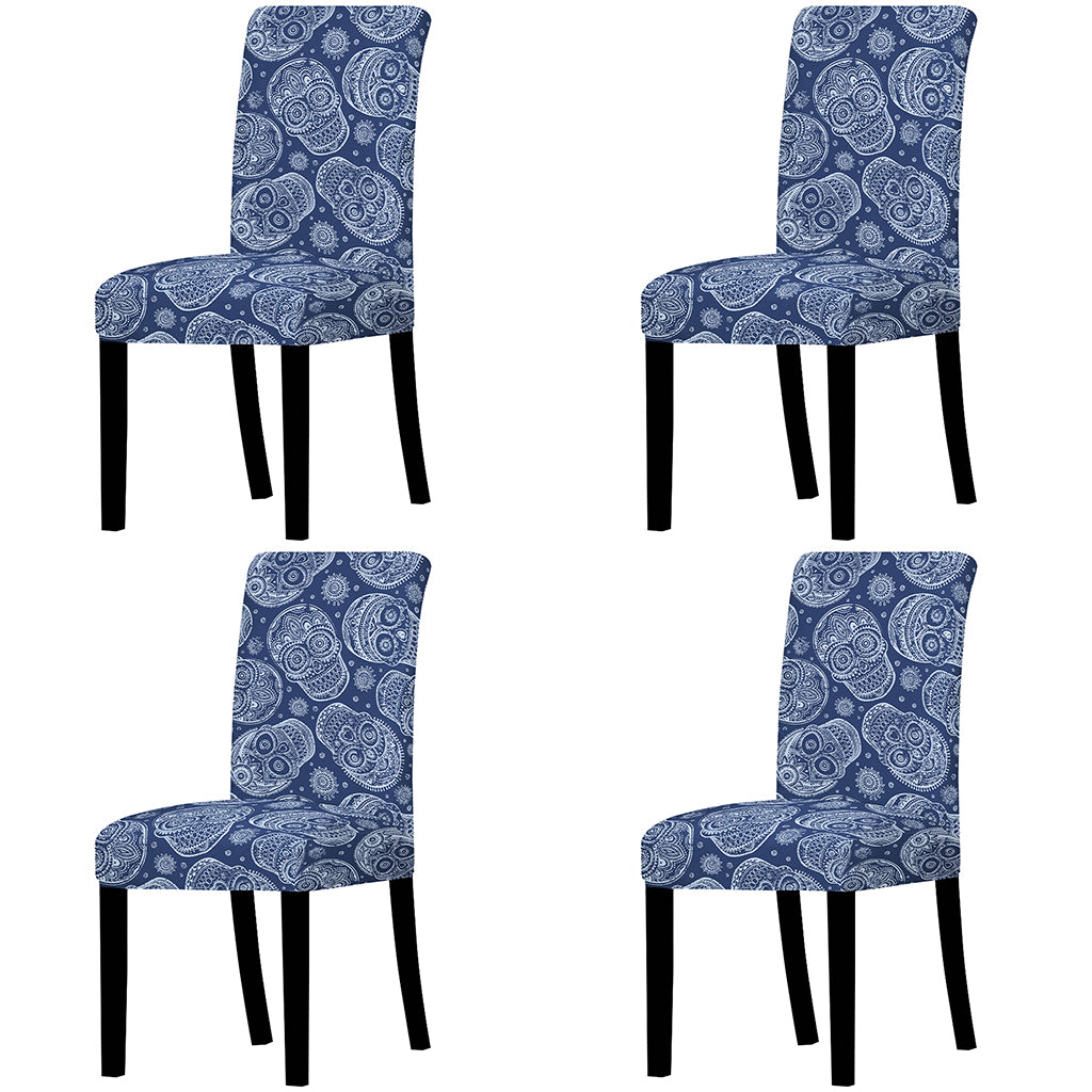 Blå Stolsöverdrag Med Dödskallar