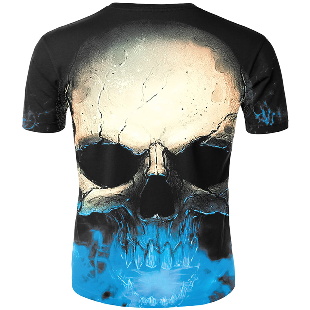 Blå T-Shirt Med Dödskalle