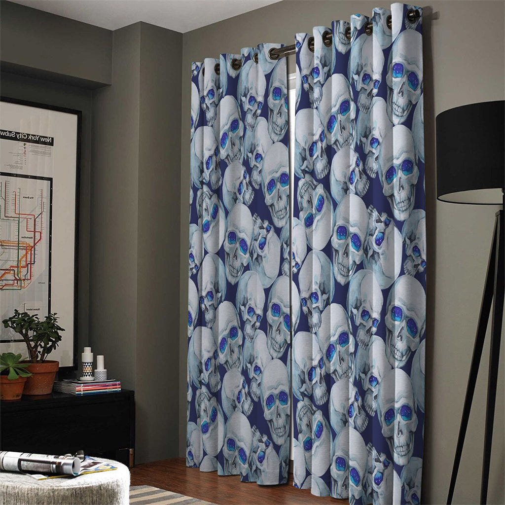 Blåa Dödskalle Gardiner