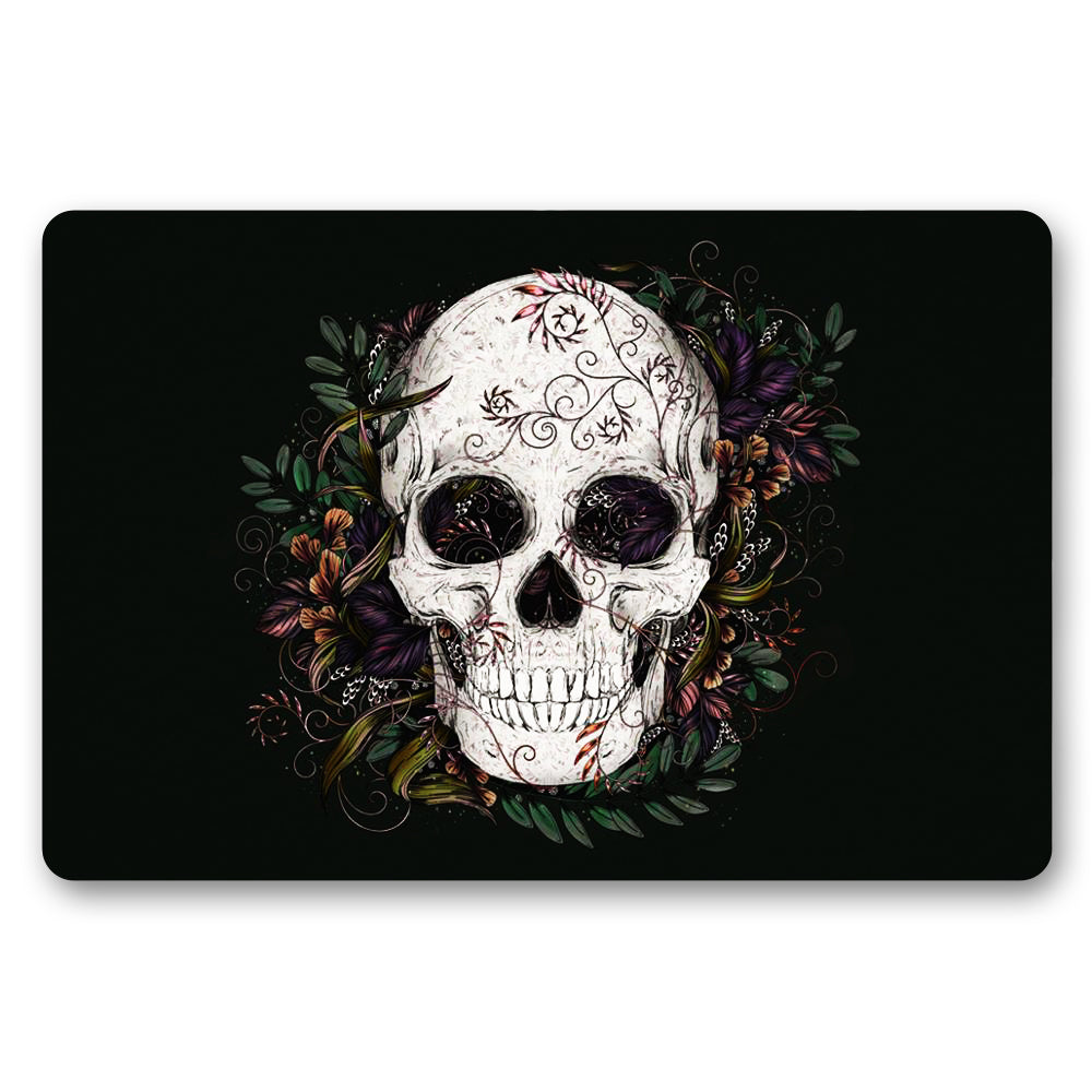 Blommig Dödskalle Dörrmatta