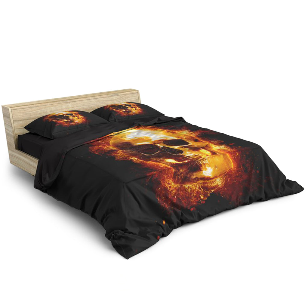 Påslakan Dödskalle Eldsflammor