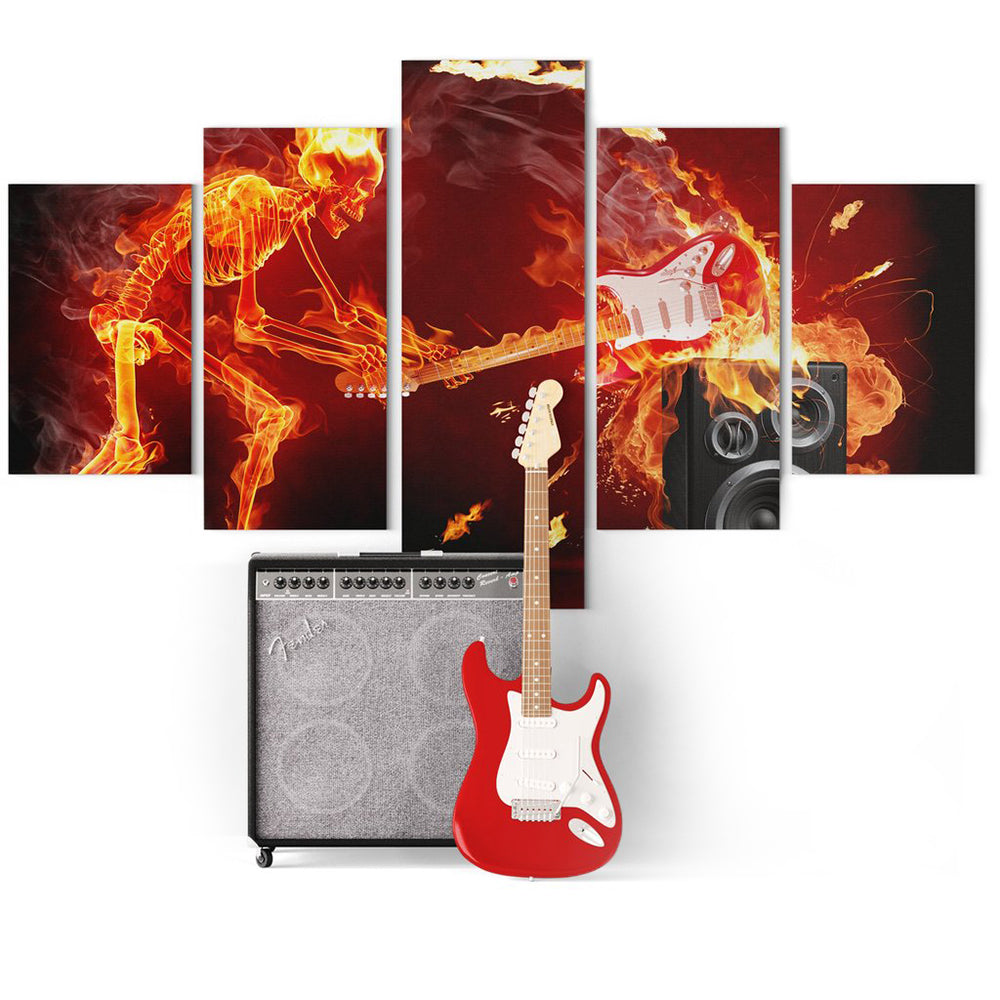 Brinnande Elgitarr Tavla