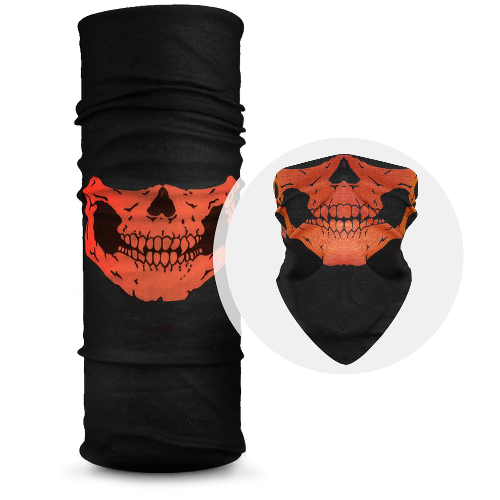 Buff Med Orange Dödskalle