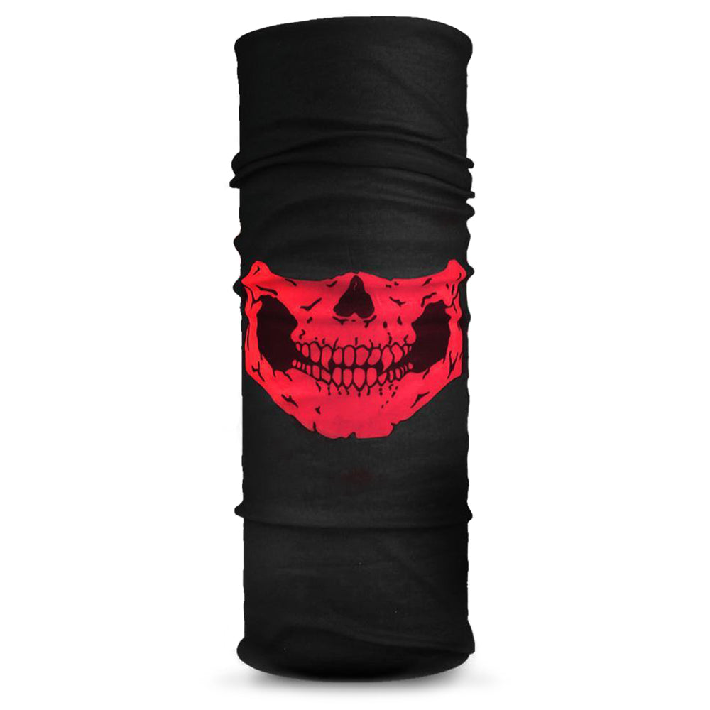 Buff Med Röd Dödskalle