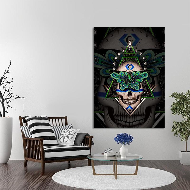 Dödskalle Tavla Utomjording