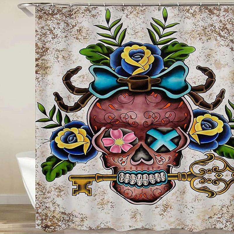 Coolt Dödskalle Duschdraperi