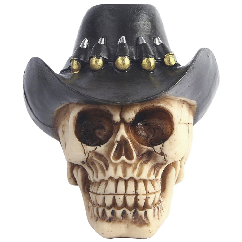 Cowboy Dödskalle Staty