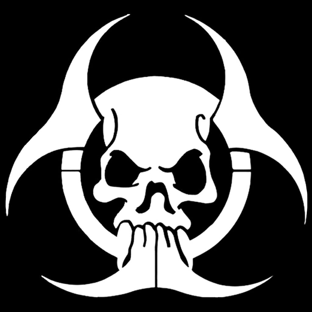 Sticker Biohazard Dödskalle