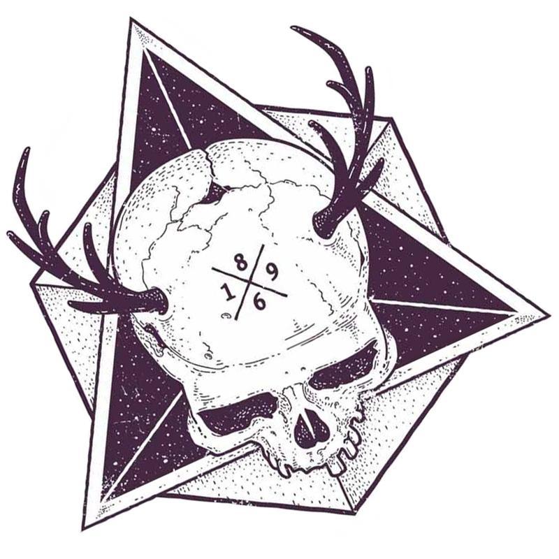 Klistermärke Dödskalle Renhorn