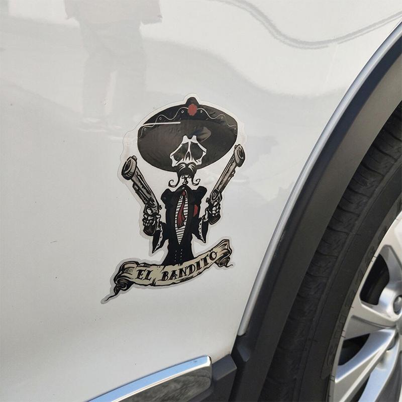 Sticker Skelett Med Revolvrar