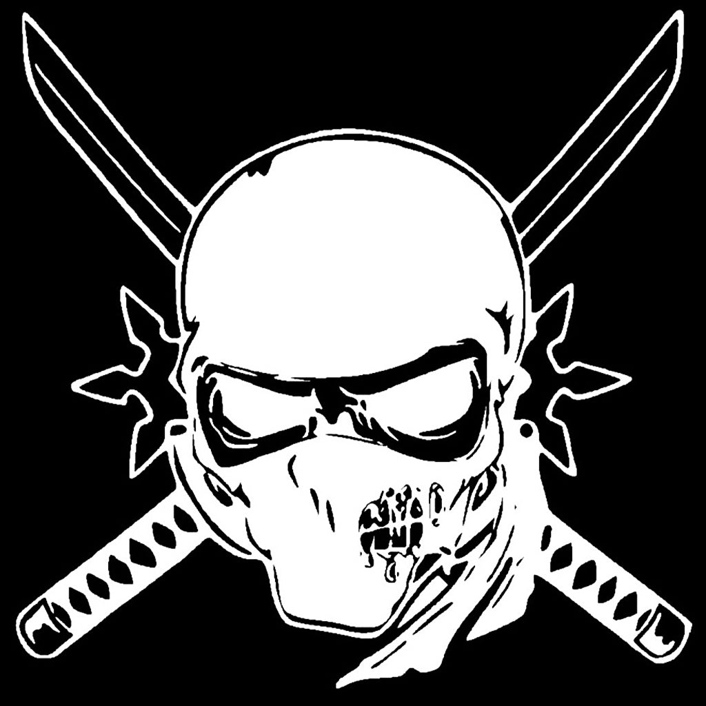Sticker Dödskalle Ninja