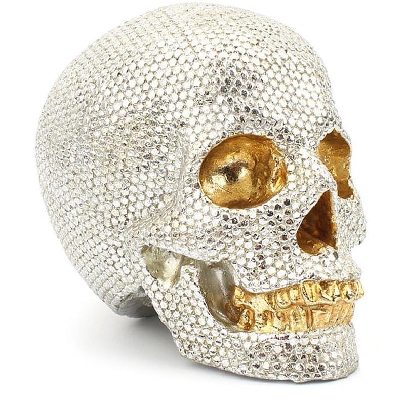Dödskalle Dekoration Guld Och Silver