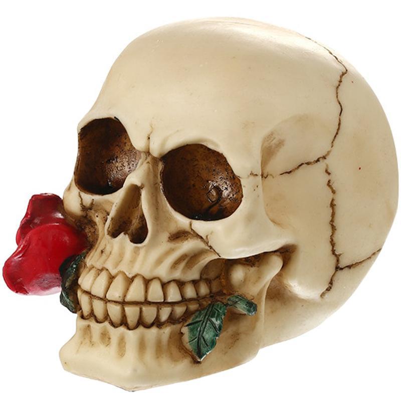 Dödskalle Staty Ros