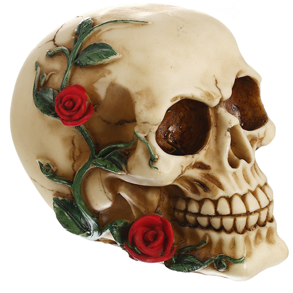 Dödskalle Prydnad Med Rosor