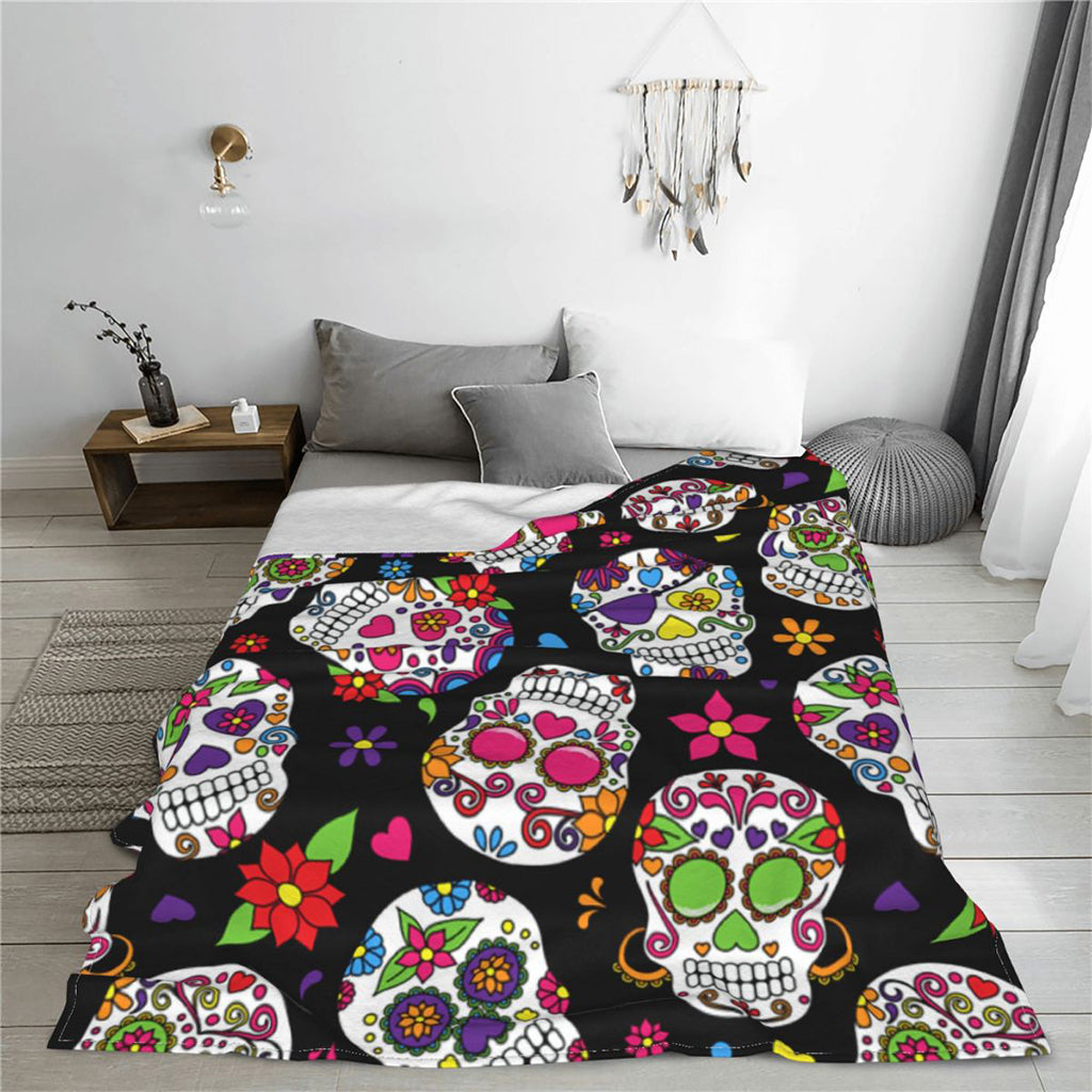 Filt Med Sugar Skulls