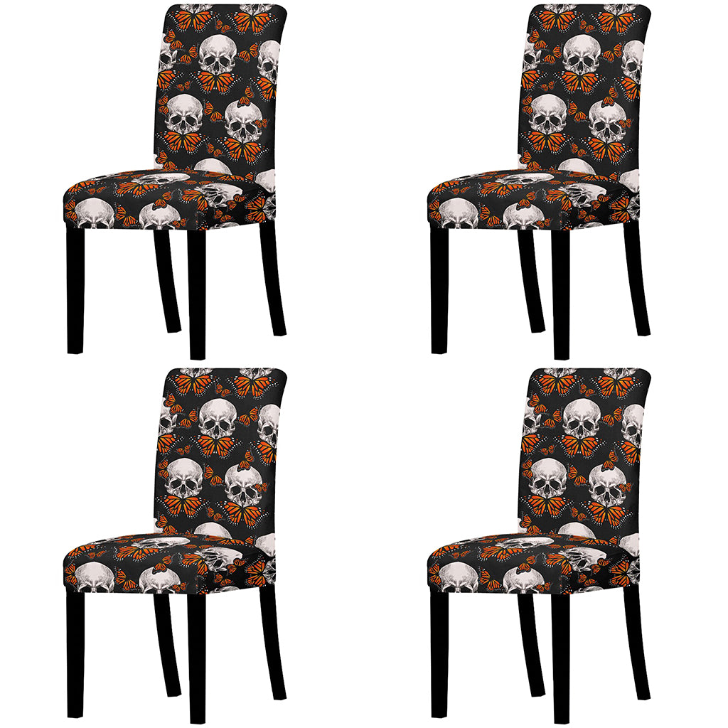 Dödskallar På Svart Stolklädsel