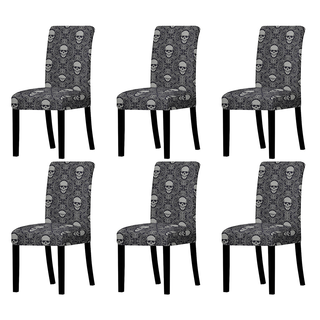 Dödskallar På Svarta Stolsöverdrag