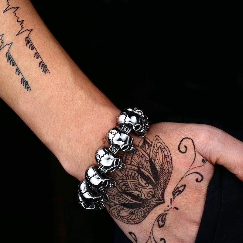 Dödskalle Armband Shattered Skulls (Stål)