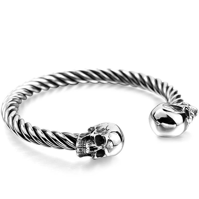 Dödskalle Bangle Stålarmband