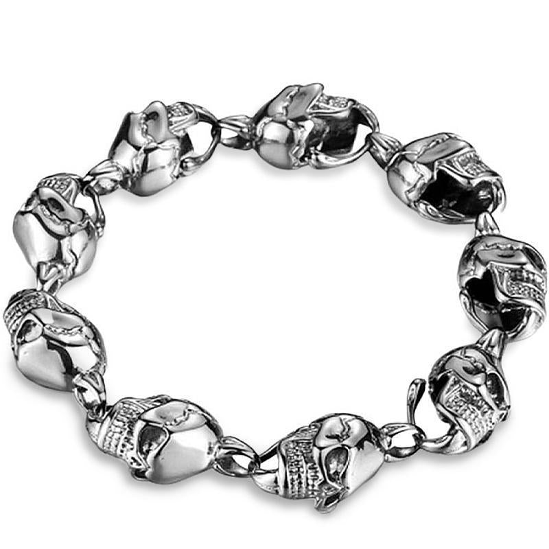 Stålarmband Spruckna Dödskallar