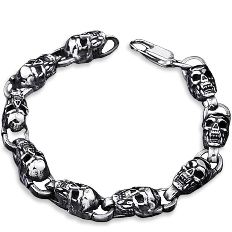 Zombie Kranium Stålarmband