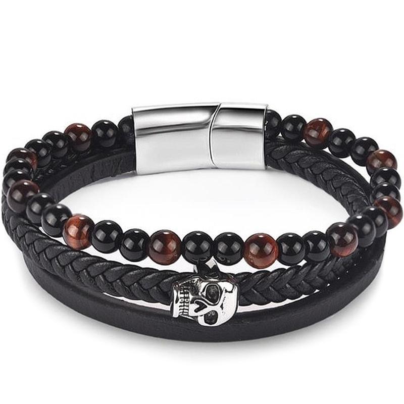 Läderarmband Med Kranium