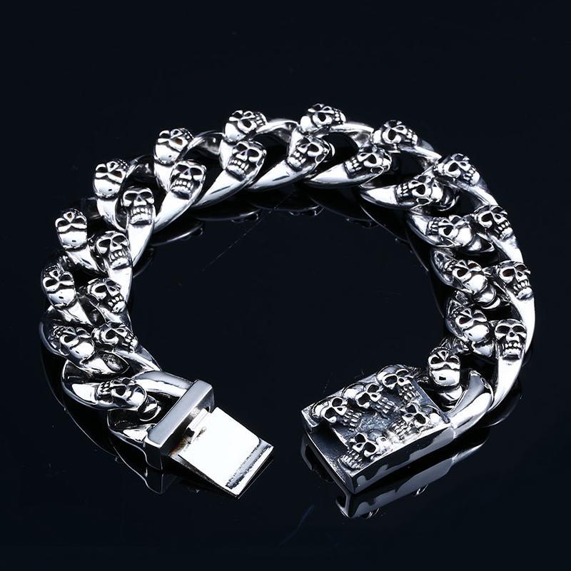 Biker Armband Med Dödskalle