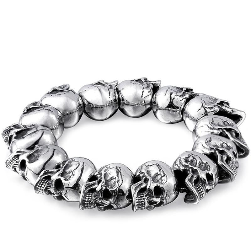 Spräckta Dödskallar Stålarmband