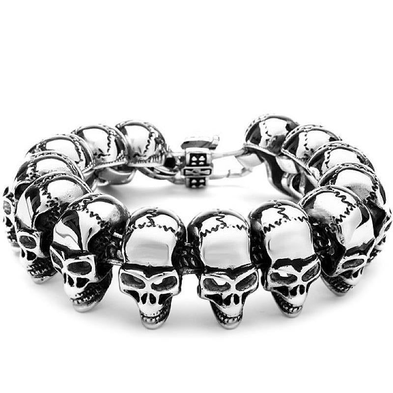 Krossade Dödskallar Stålarmband