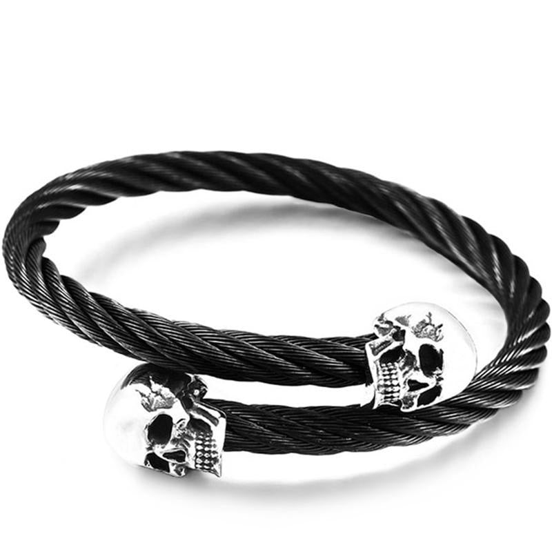 Böjt Dödskalle Manschettarmband