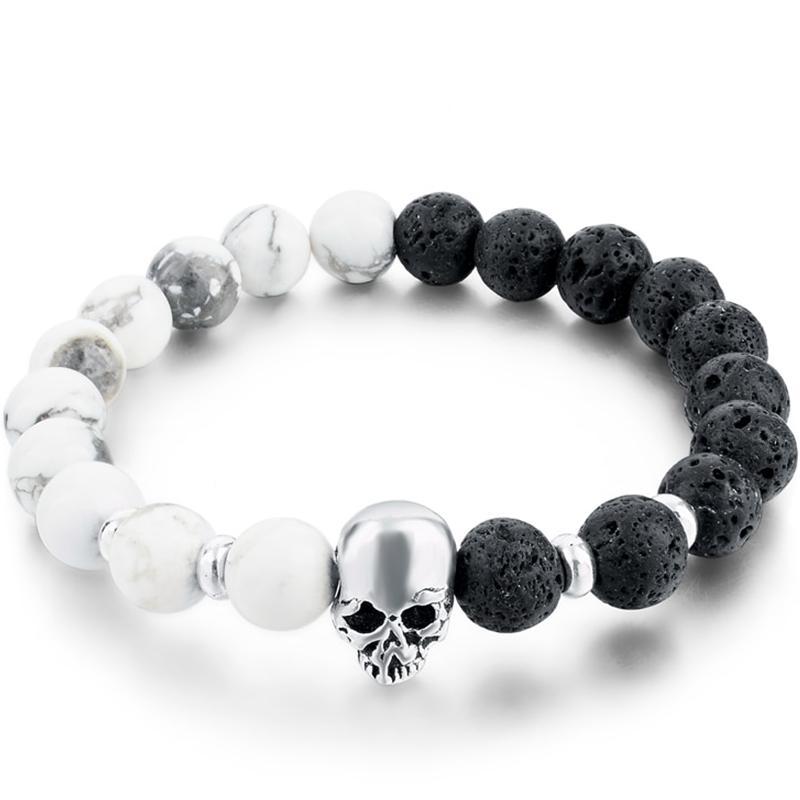 Flerfärgat Dödskalle Pärlarmband