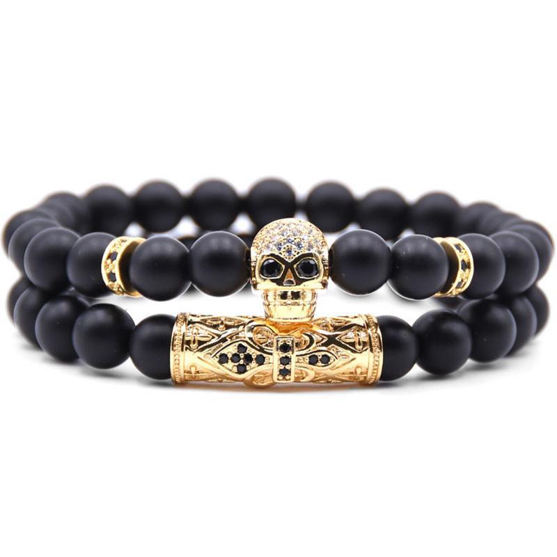 Dödskalle Armband Guld