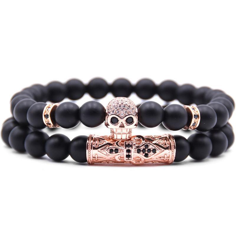 Dödskalle Armband Roséguld