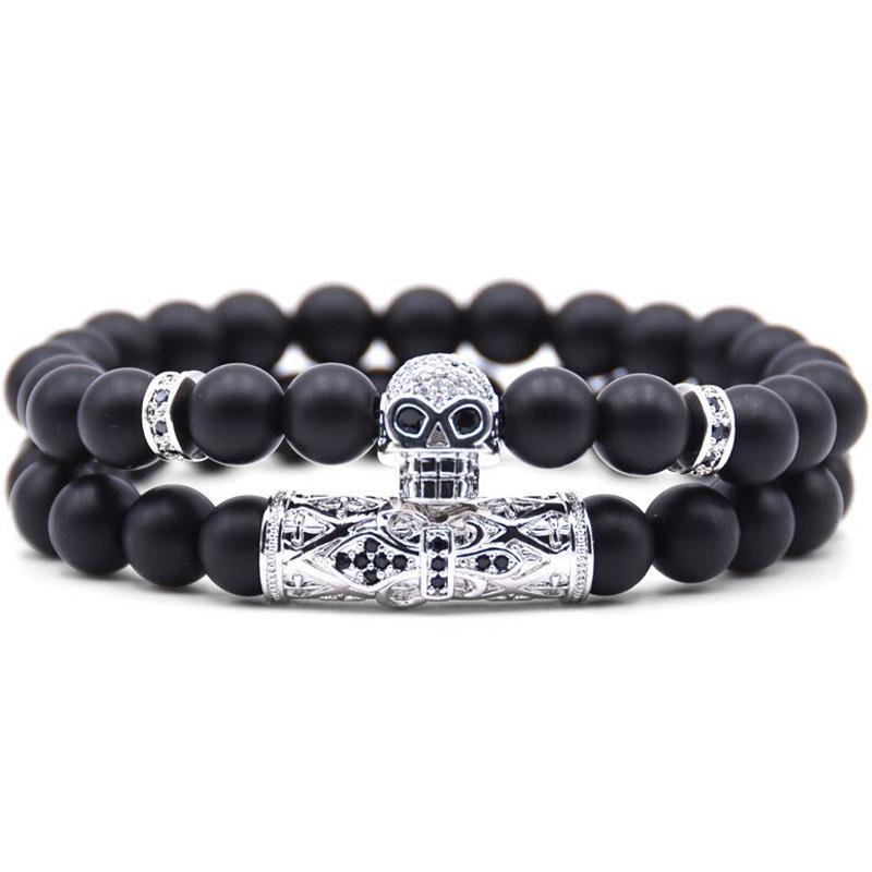Dödskalle Pärlarmband Silver