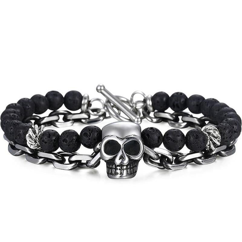 Pärlarmband Med Dödskalle