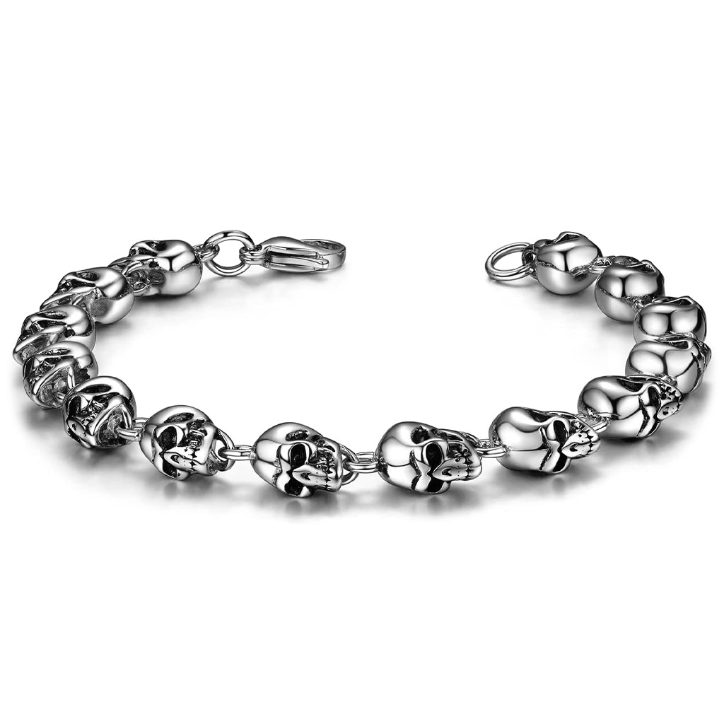 Tunt Dödskalle Stålarmband