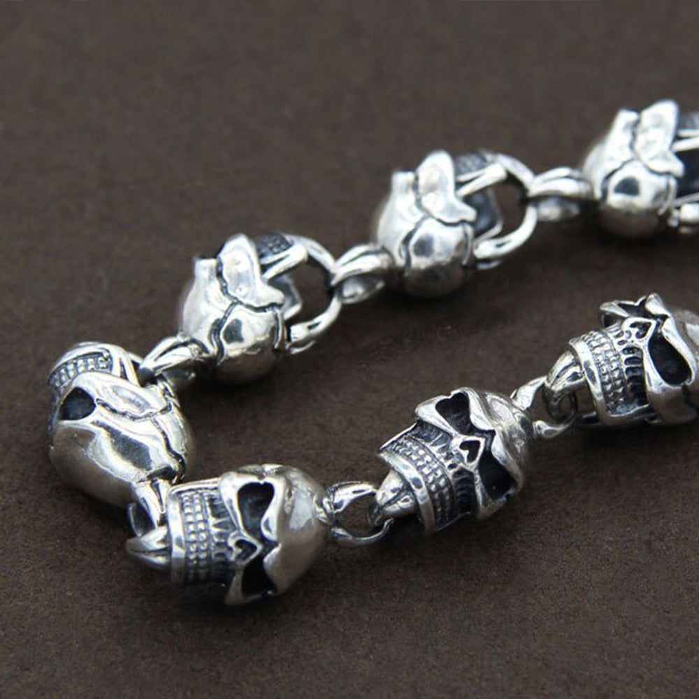 Silverarmband Med Dödskallar