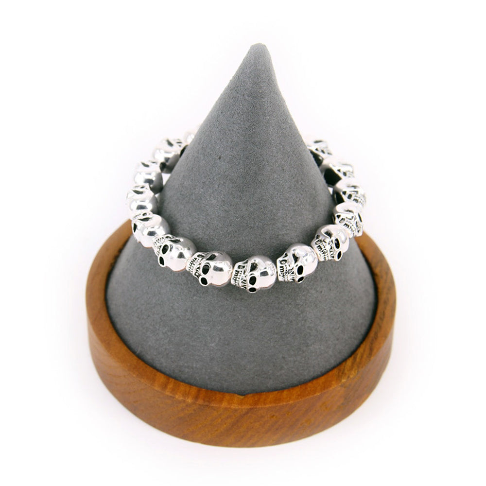 Armband Silver Med Dödskalle-Länkar