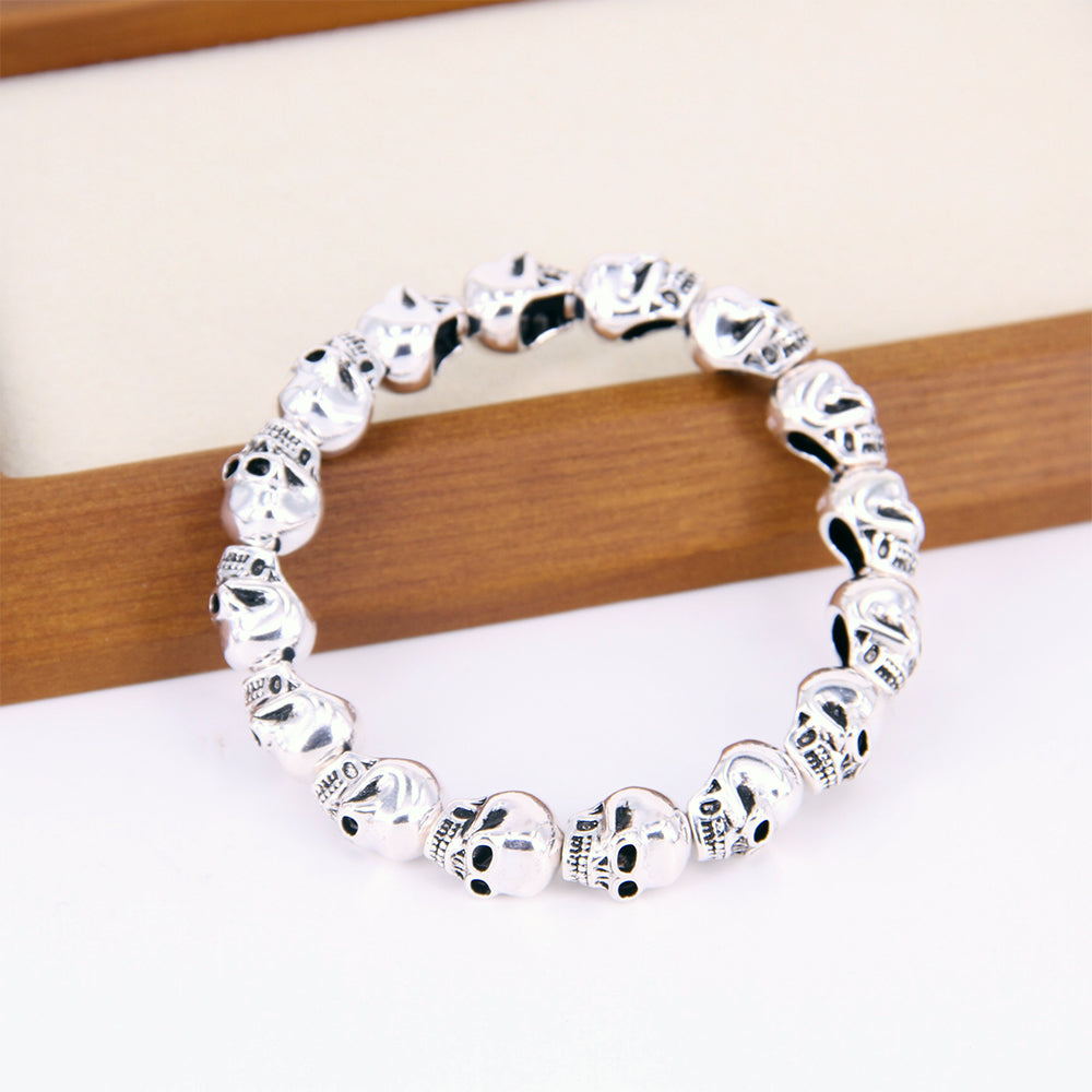 Dödskalle Armband Äkta Silver