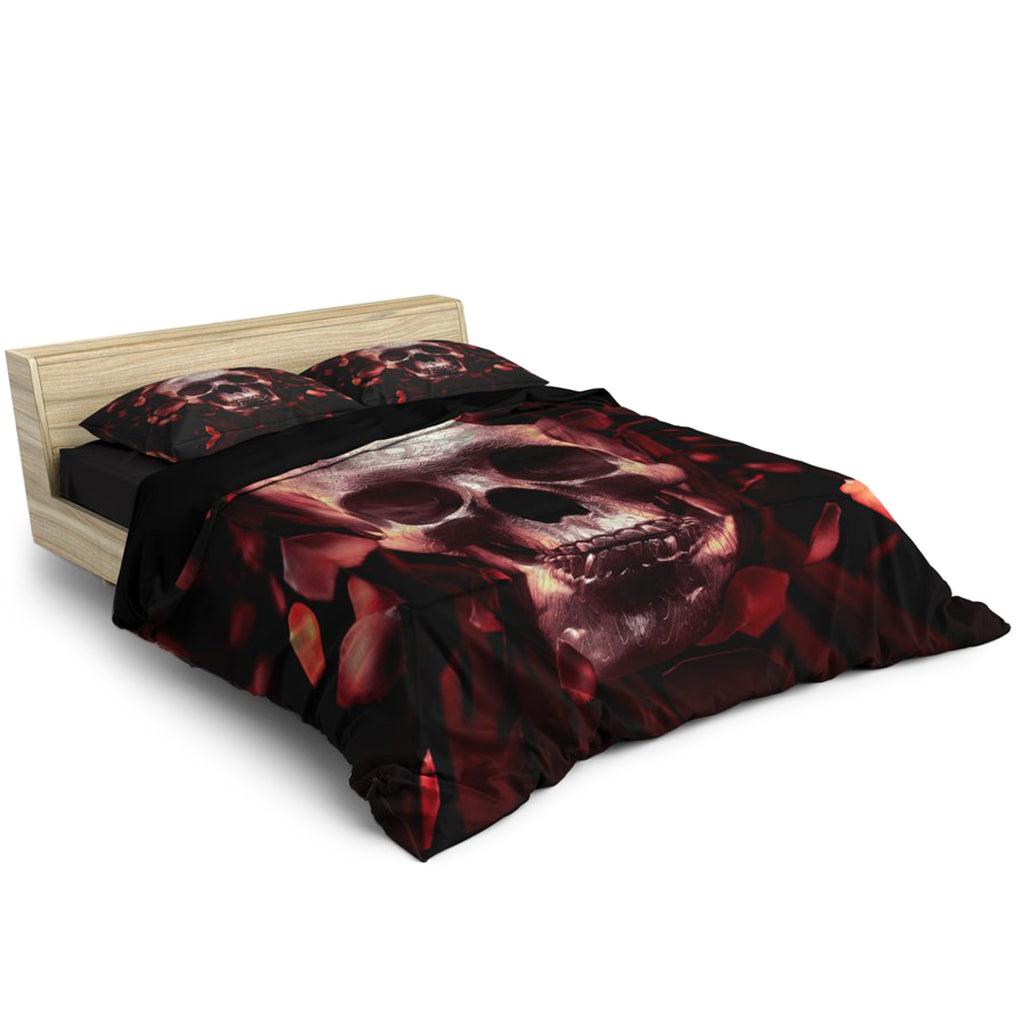 Dödskalle Sängkläder Rosblad