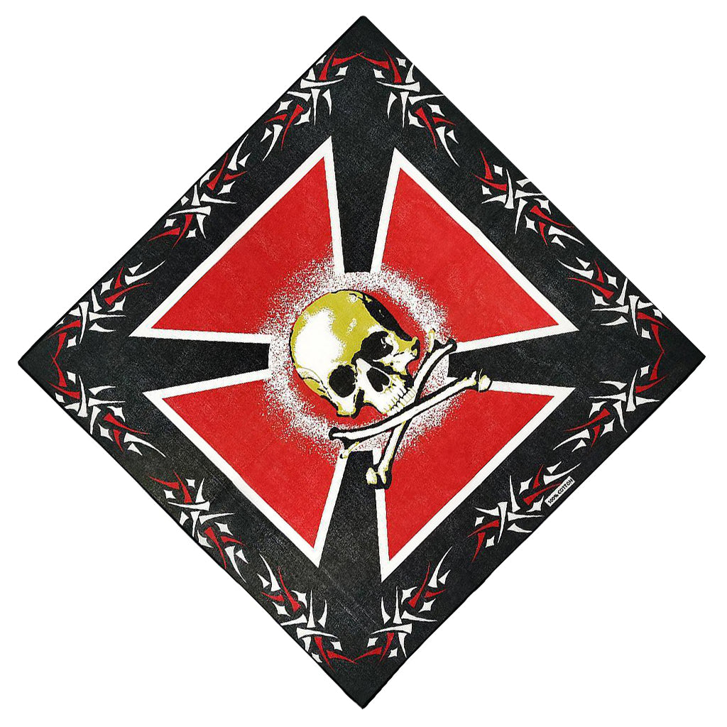 Dödskalle Bandana Malteserkors