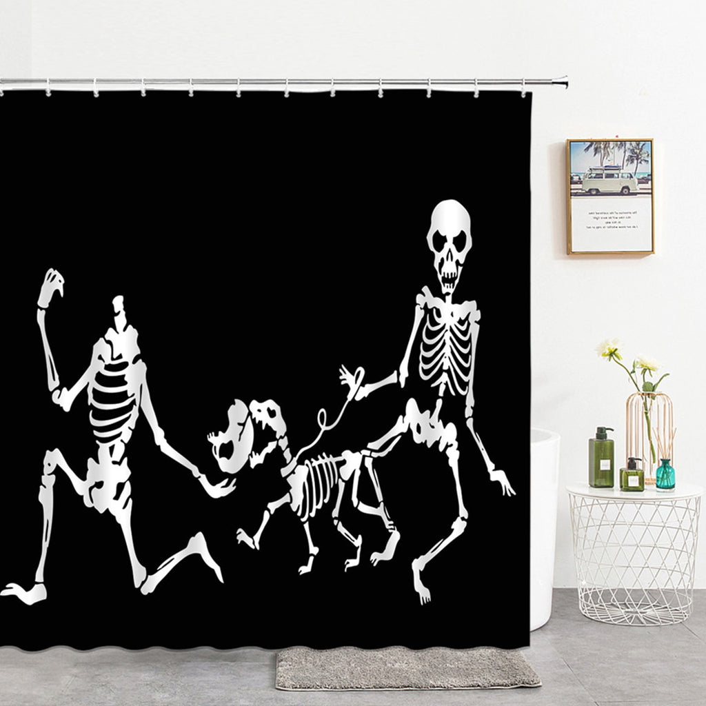 Skelett Duschdraperi Hund