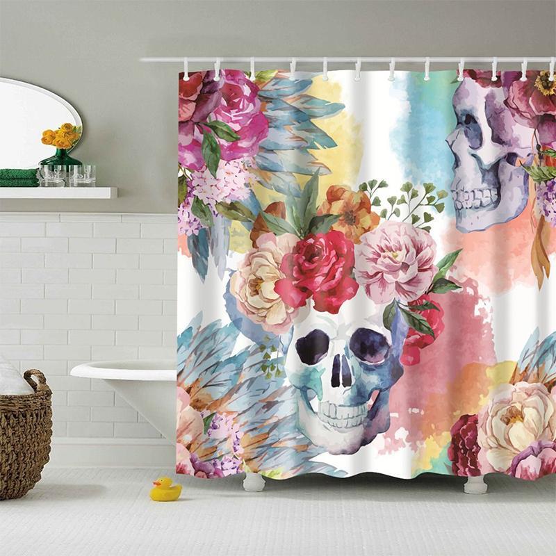 Duschdraperi Dödskalle Målning