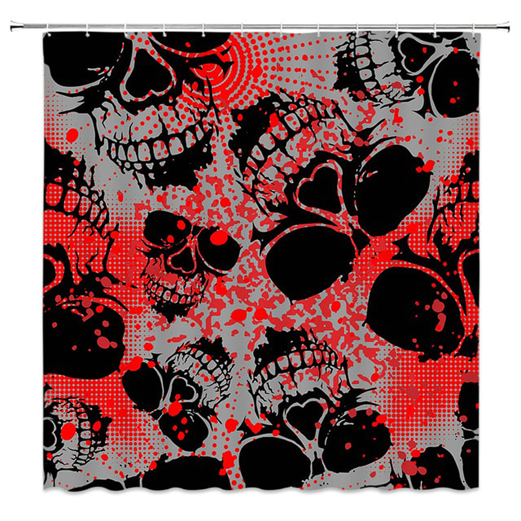 Duschdraperi Med Mänskliga Dödskallar
