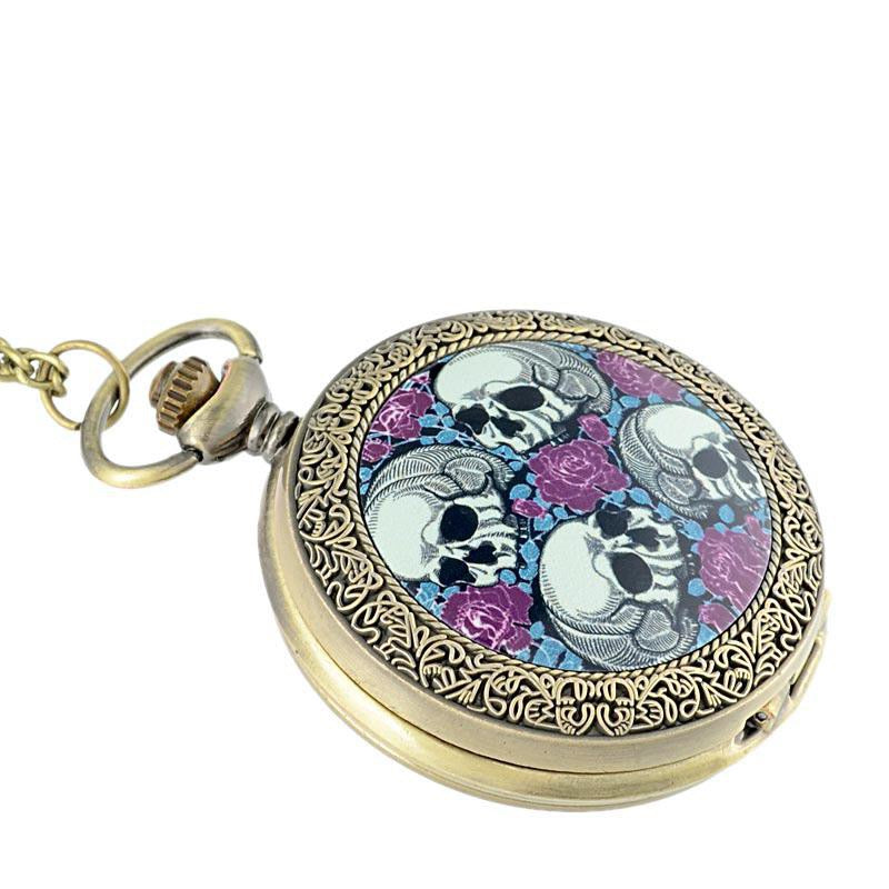 Dödskalle Fickur Med Kedja