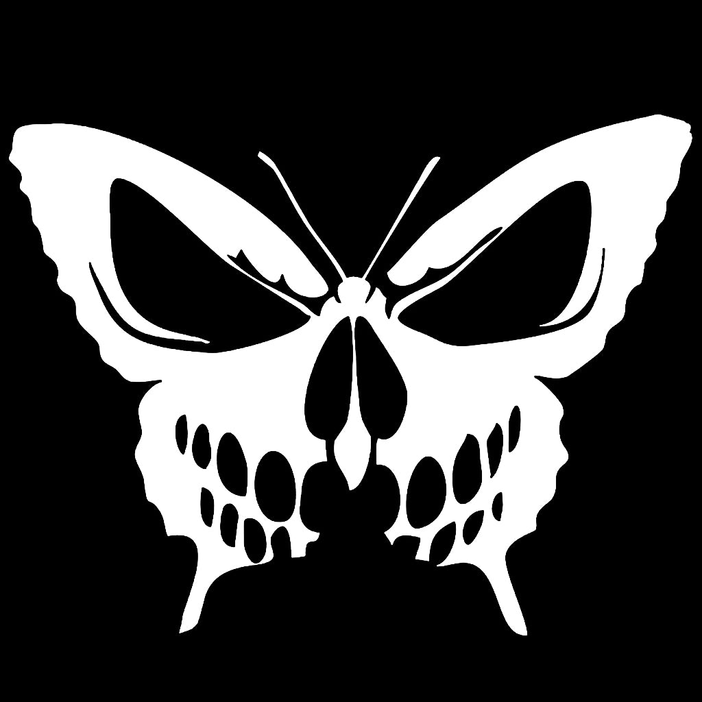 Dödskalle Fjäril Sticker