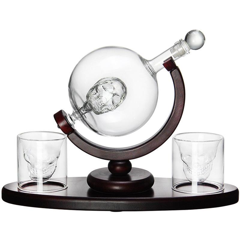 Globformad Dödskalle Whiskey Karaff