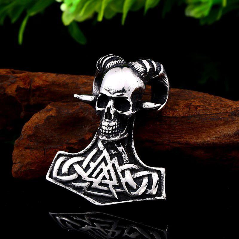 Halsband Tors Hammare Med Dödskalle