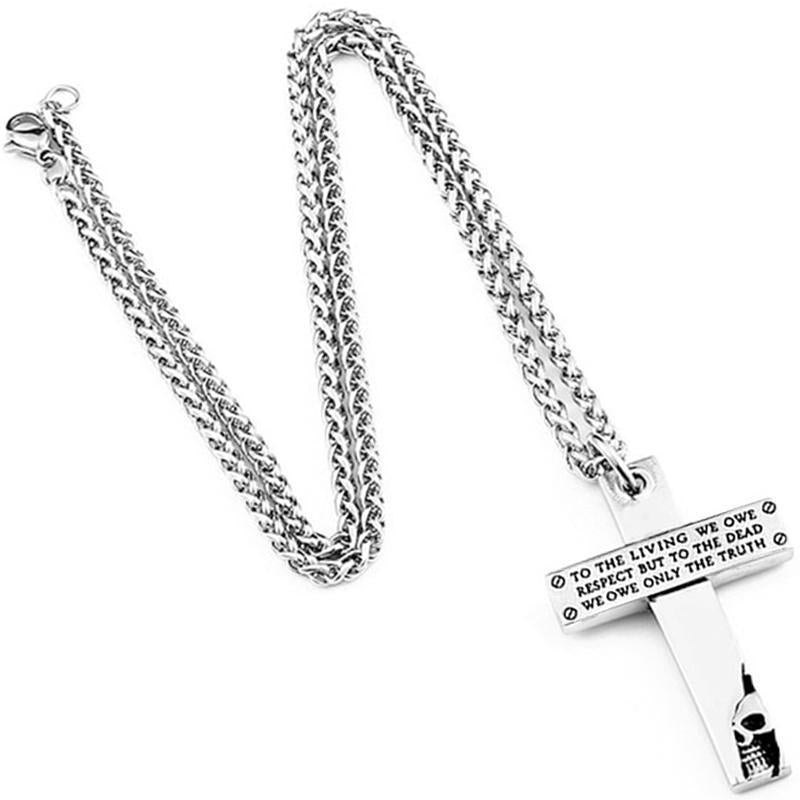 Stålhalsband Kors Med Gravyr