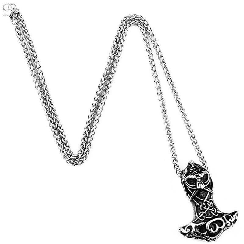 Dödskalle Halsband Tors Hammare